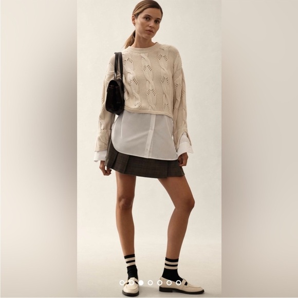 Anthropologie X Pilcro Cable Twofer Sweater Small - Picture 3 of 6